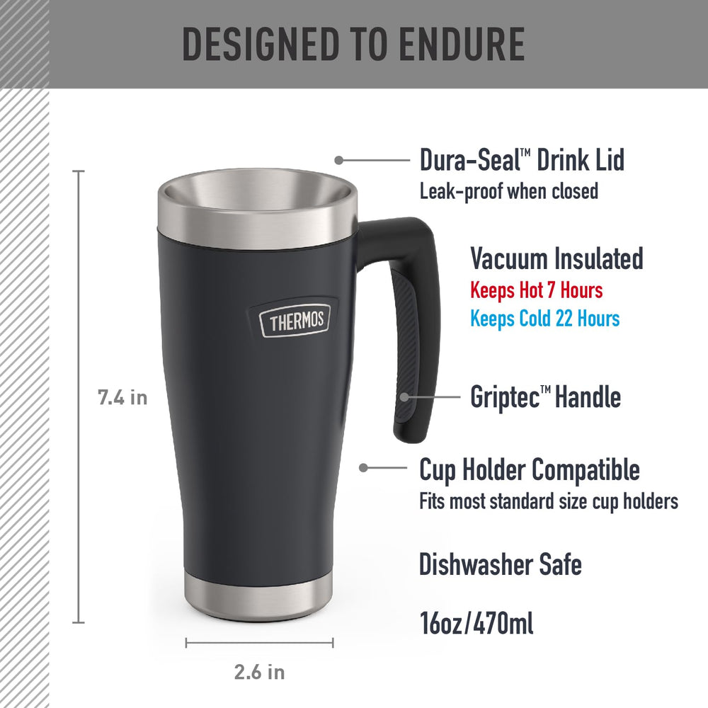 THERMOS ICON Stainless Steel Mug — 16 oz, Granite