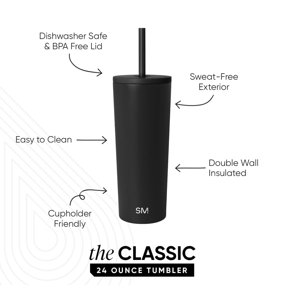 Simple Modern Iced Coffee Tumbler, Insulated | 24oz | Black ๐ All In One Marketplace Canada