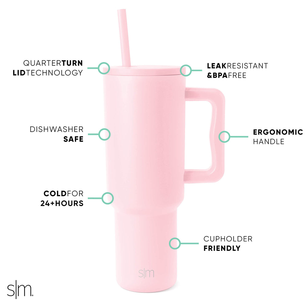 Simple Modern Tumbler with Handle and Straw | 40oz | Pink ๐ All In One Marketplace Canada