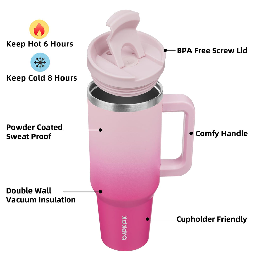 BJPKPK 40 oz Insulated Tumbler with Handle & Straw, Stainless Steel ๐ All In One Marketplace Canada