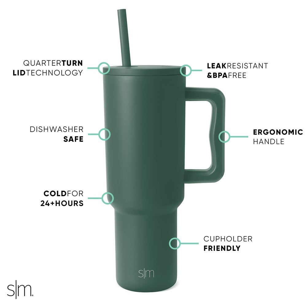 Simple Modern Tumbler with Handle and Straw | 40oz | Green ๐ All In One Marketplace Canada