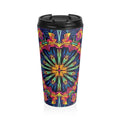 Kaleidoscope Neon Mandala Stainless Steel Travel Mug