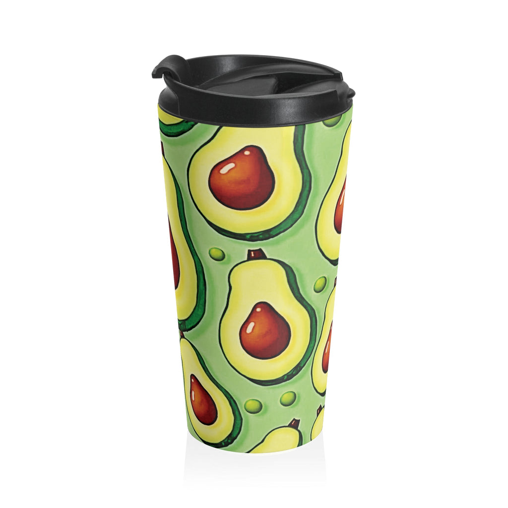 Avocado Pattern Stainless Steel Travel Mug — Reusable Insulated Coffee Tumbler