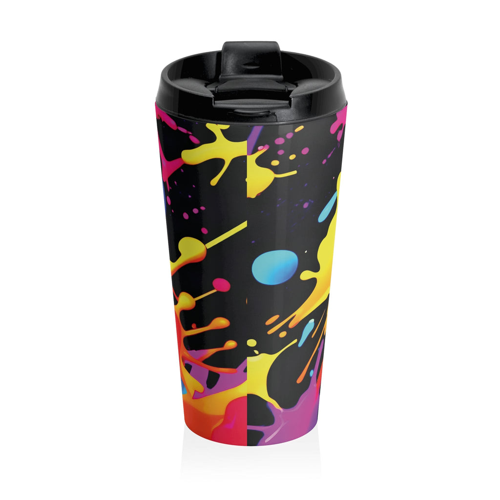 Neon Paint Splatter Stainless Steel Travel Mug | Colorful Splash Tumbler