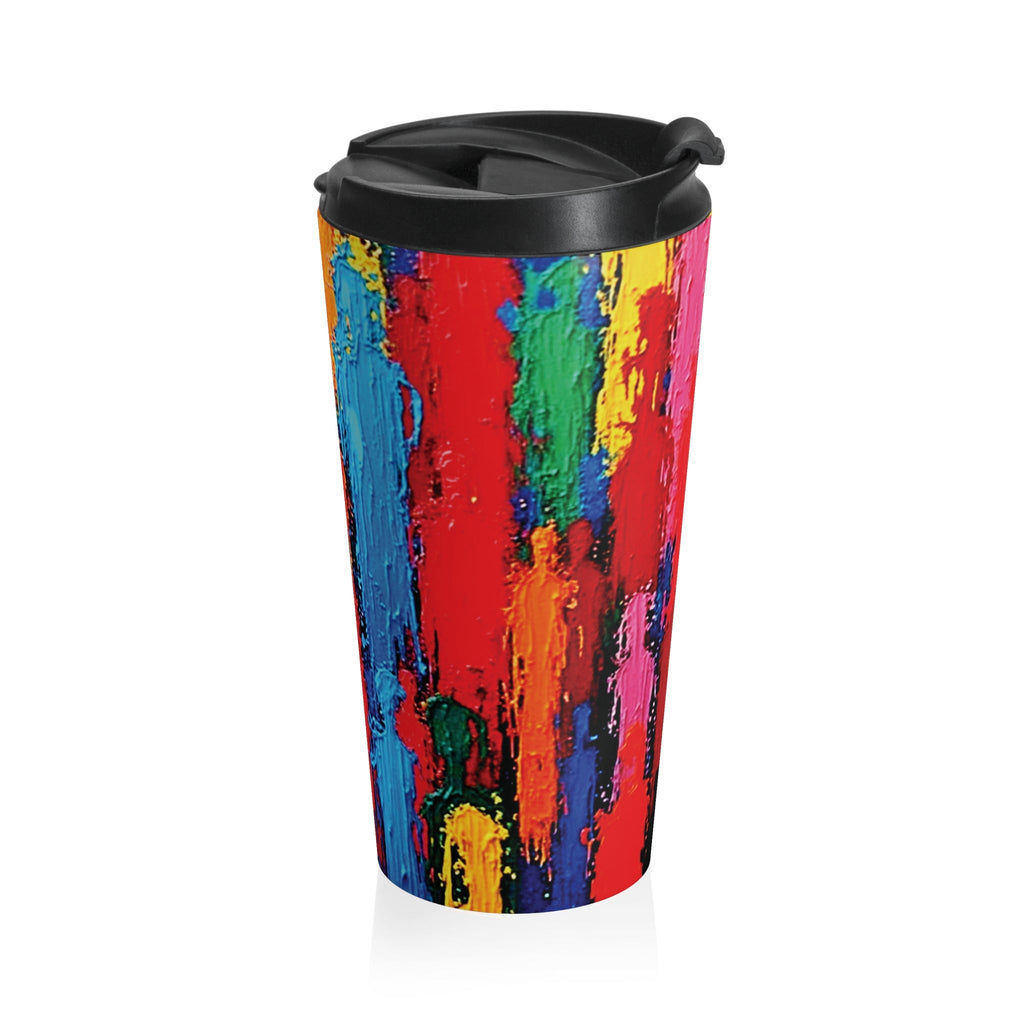 Colorful Abstract Paint Stroke Stainless Steel Travel Mug