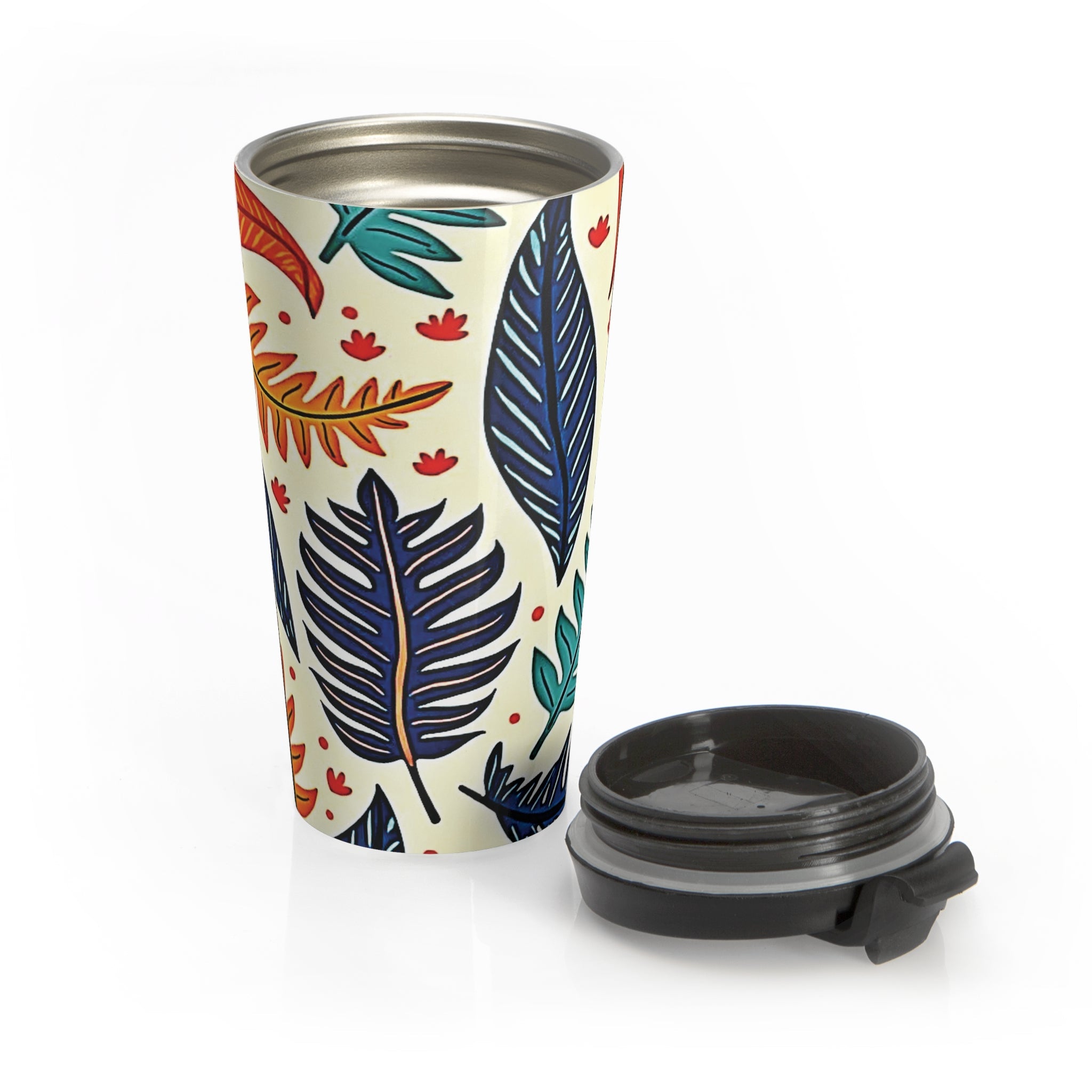 Colorful Tropical Leaves travel mug | Stainless Steel Tumbler