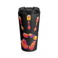 Travel Mug — Colorful Neon Paw Print Stainless Steel Tumbler
