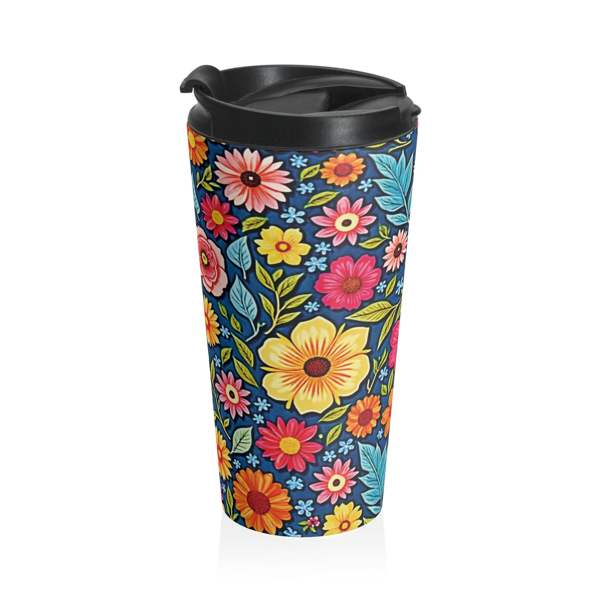 Colorful Floral Pattern Stainless Steel Travel Mug | Flower Travel Tumbler