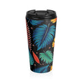 Tropical Leaf Pattern Stainless Steel Travel Mug