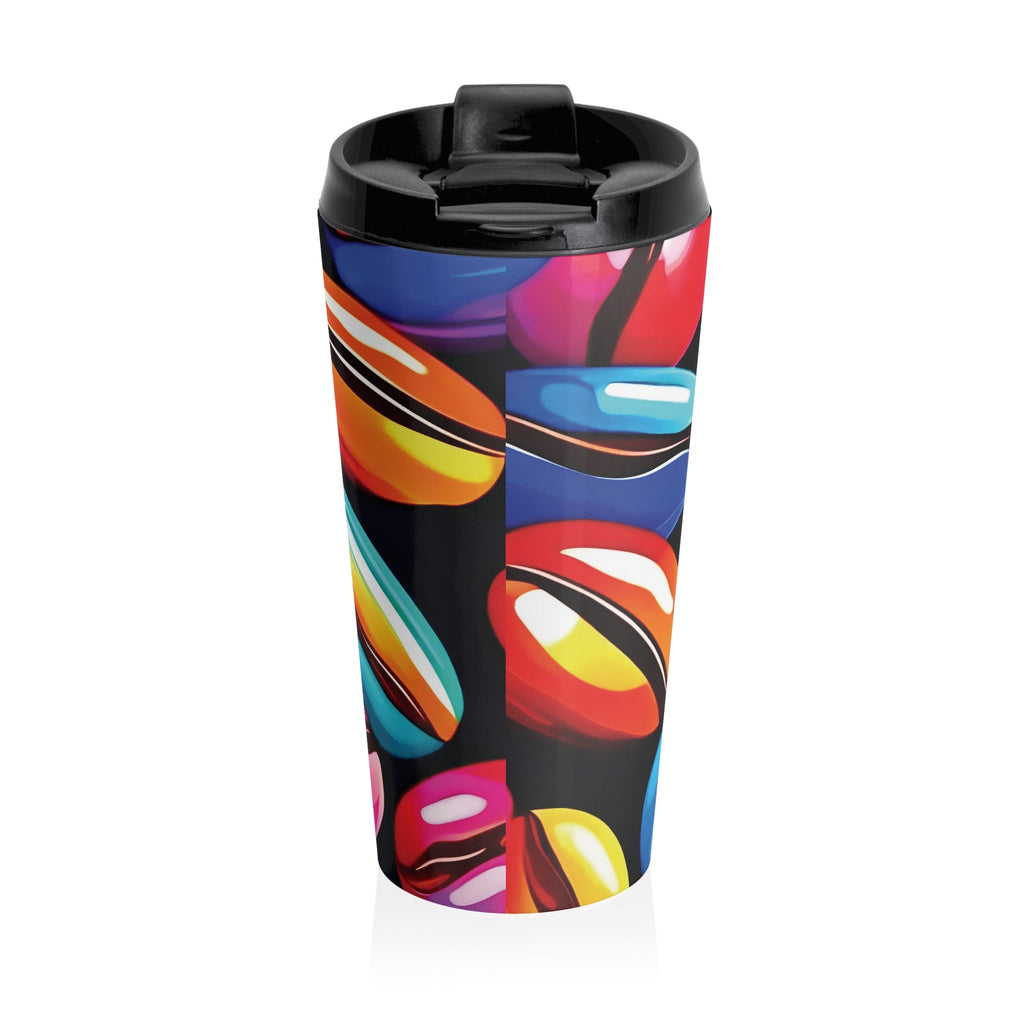Colorful Coffee Beans Travel Mug | Vibrant Coffee Beans Pattern Stainless Steel