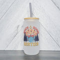 Boats, Booze, Besties Glass Can with Bamboo Lid