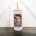 My Last Flying Fuck Frosted Can with Bamboo Lid | Tarot Card Glass Can