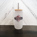 Alberta Frosted Can with Bamboo Lid | Province Glass Can