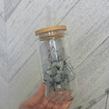 Lily Triangle Glass Can with Bamboo Lid  | Saskatchewan Drink Cup