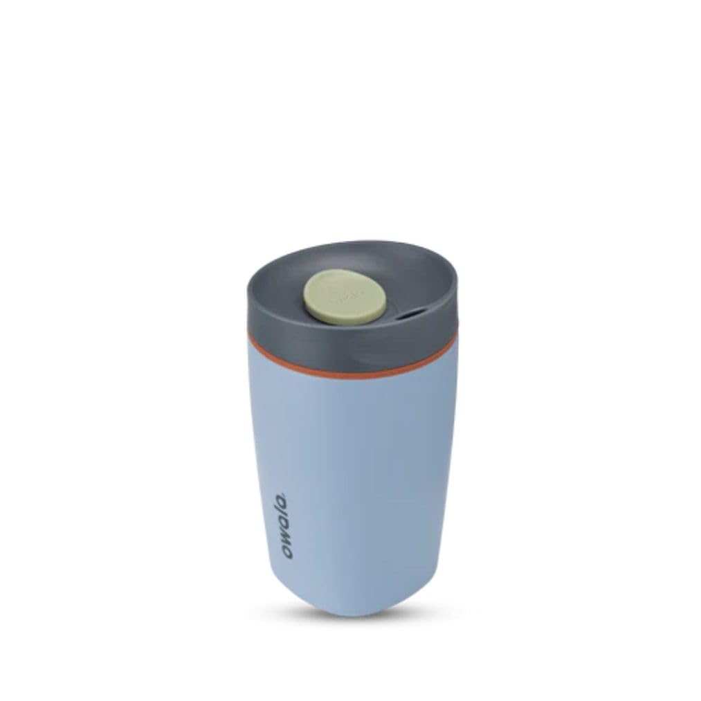 Owala SmoothSip Slider Insulated Stainless Steel Coffee Tumbler, Reusable Iced Coffee Cup, Hot Coffee Travel Mug, BPA Free 12 oz, Lakeside 🍁 All In One Marketplace Canada