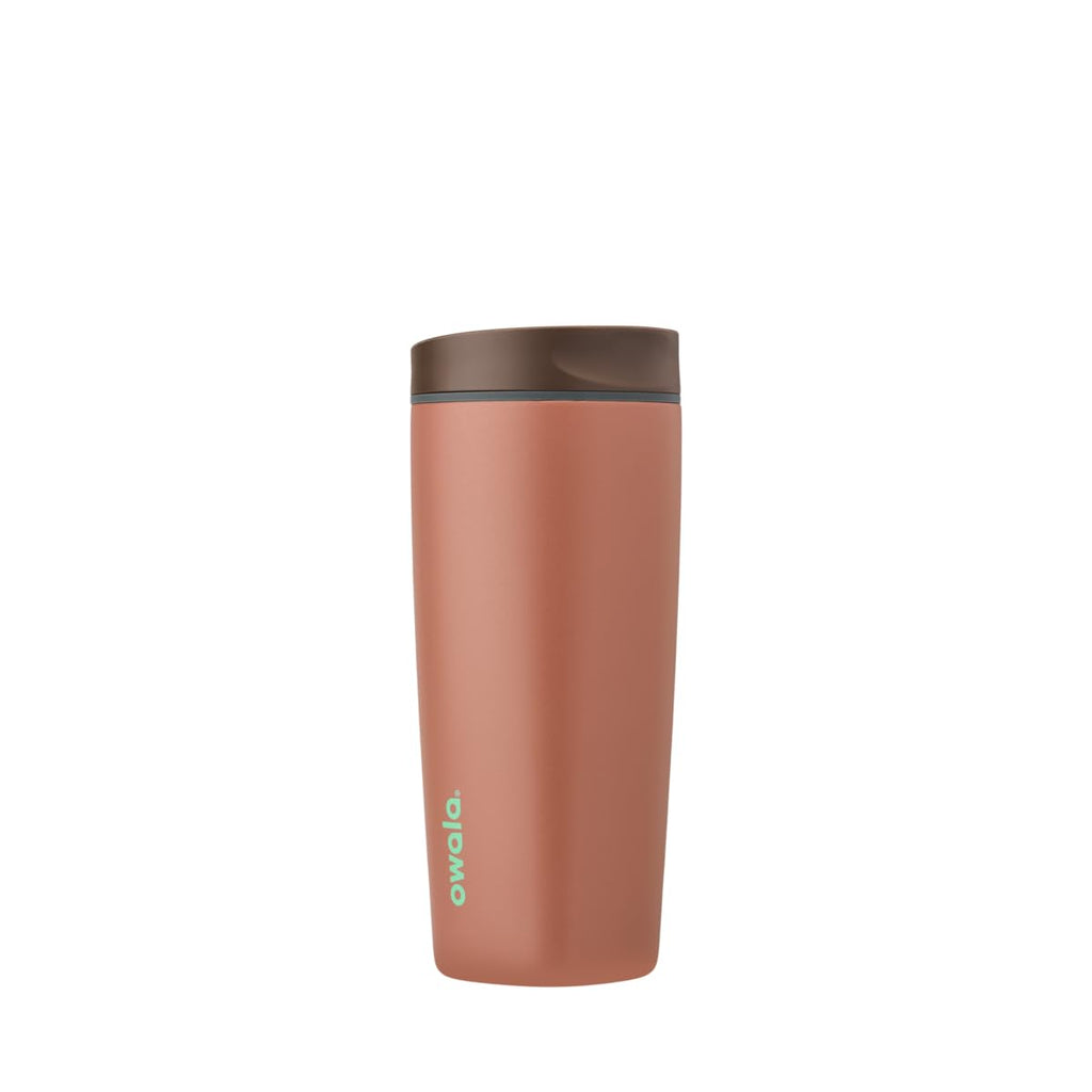 Owala SmoothSip Slider Insulated Stainless Steel Coffee Tumbler, Reusable Iced Coffee Cup, Hot Coffee Travel Mug, BPA Free 20 oz, Cozy Cocoa 🍁 All In One Marketplace Canada