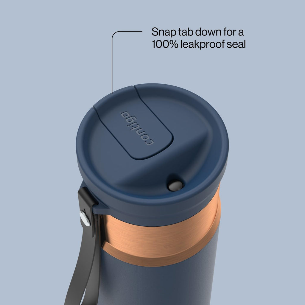 Contigo SnapSeal 16 oz Travel Mug w/Carry Strap | Vacuum-Insulated Stainless Steel for Hot Coffee & Tea or Cold Drinks | Spill-Proof Lid w/Straw Compatibility | BPA & Lead-Free | Dishwasher Safe 🍁 All In One Marketplace Canada