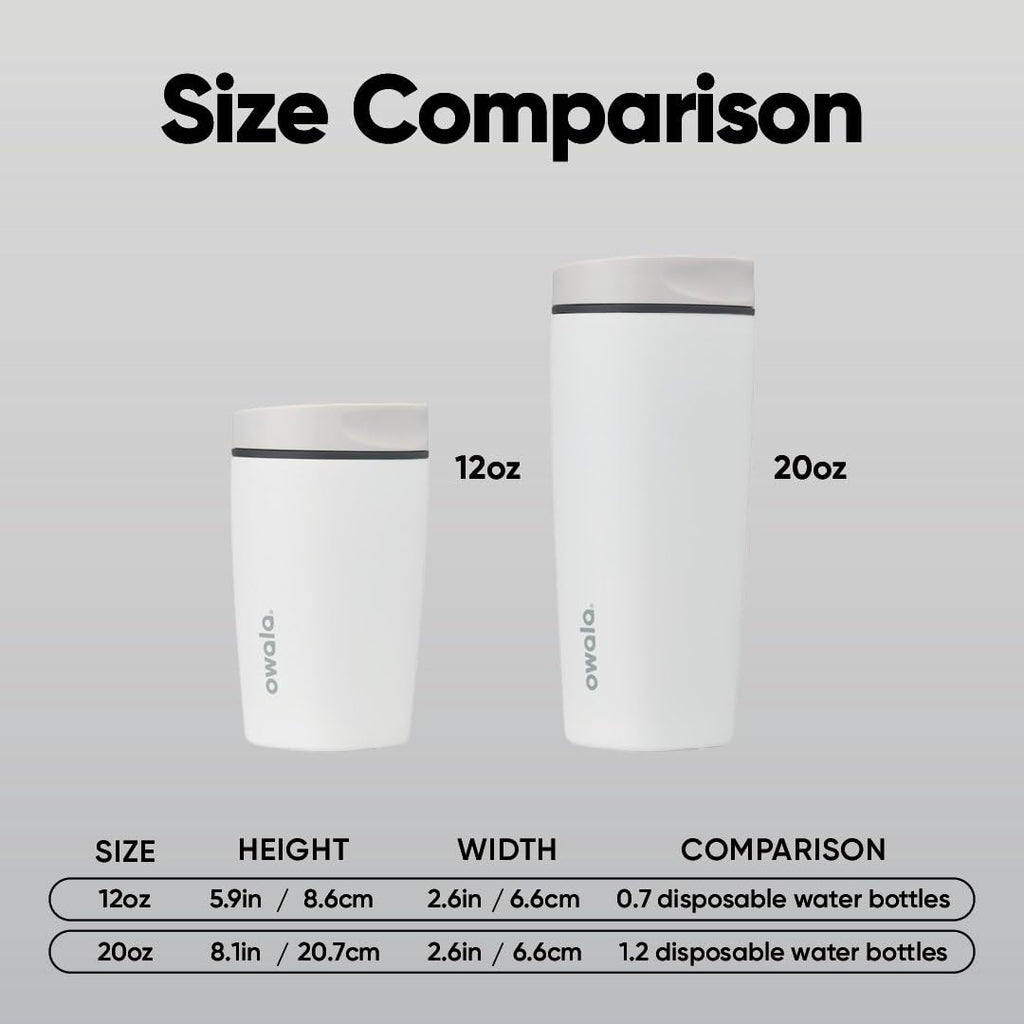 Owala SmoothSip Slider Insulated Stainless Steel Coffee Tumbler, Reusable Iced Coffee Cup, Hot Coffee Travel Mug, BPA Free 12 oz, Peachy Keen 🍁 All In One Marketplace Canada