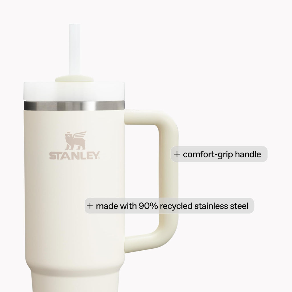 Stanley Quencher H2.0 Tumbler with Handle and Straw 40 oz | Flowstate 3-Position Lid | Cup Holder Compatible for Travel | Insulated Stainless Steel Cup | BPA-Free | Peony 🍁 All In One Marketplace Canada