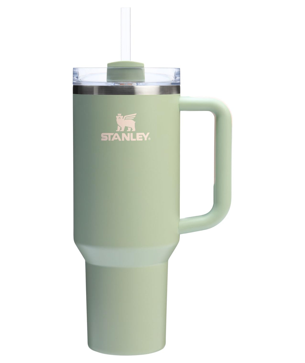Stanley Quencher H2.0 Tumbler with Handle and Straw 40 oz | Flowstate 3-Position Lid | Cup Holder Compatible for Travel | Insulated Stainless Steel Cup | BPA-Free | Lichen 🍁 All In One Marketplace Canada