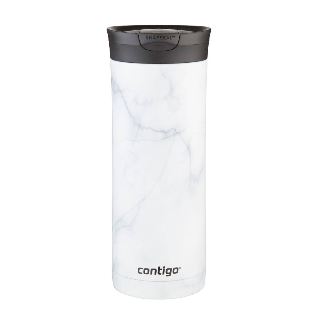 Contigo Huron 2.0 Couture Stainless Steel Travel Tumbler, Vacuum-Insulated Metal Tumbler for Coffee and Tea with Leak-Proof Lid, White Marble, 20 oz (591 mL) 🍁 All In One Marketplace Canada