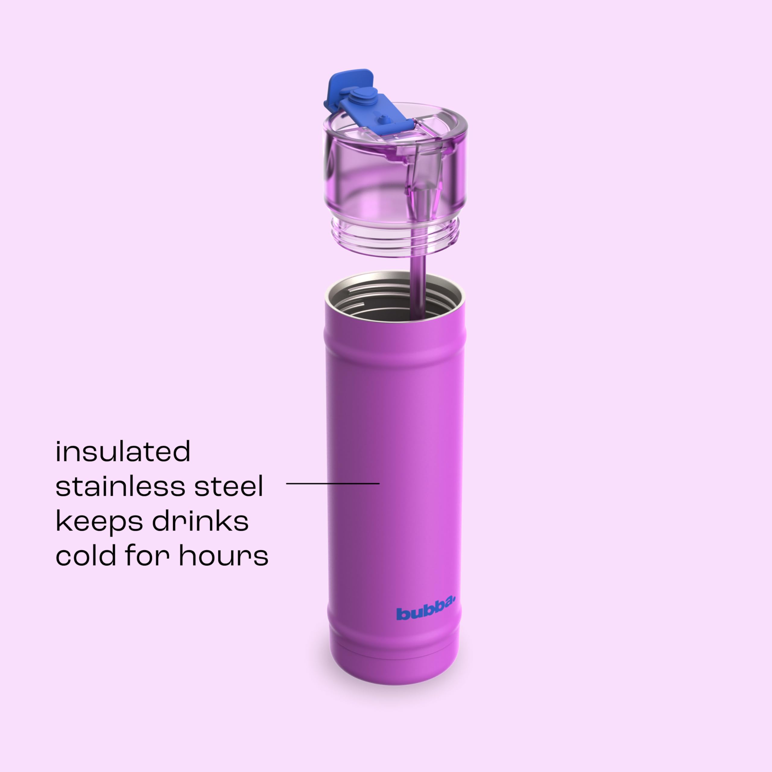 Bubba 24 oz Dualsip Water Bottle with Straw & 2-Way Lid | Leakproof Metal Tumbler | Insulated Stainless Steel | Reusable | Lightweight | Dishwasher Safe | Lead & BPA-Free | Moodbooster 🍁 All In One Marketplace Canada