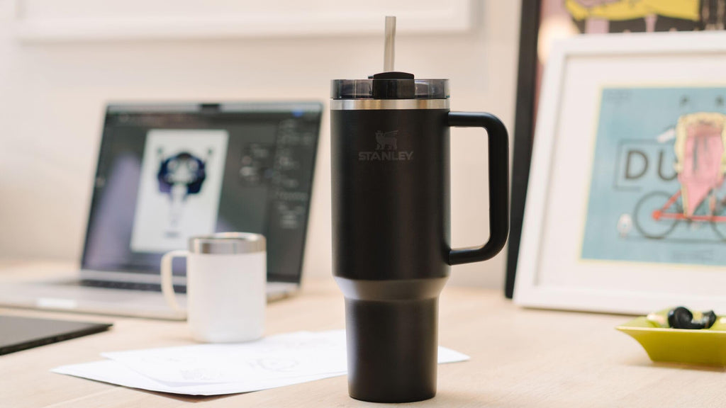 Stanley Quencher H2.0 Tumbler with Handle and Straw 40 oz | Flowstate 3-Position Lid | Cup Holder Compatible for Travel | Insulated Stainless Steel Cup | BPA-Free | Black 2.0 🍁 All In One Marketplace Canada
