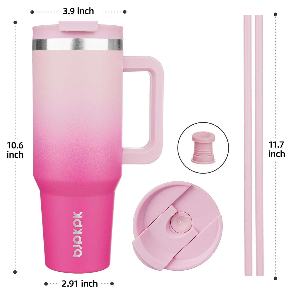 BJPKPK 40 oz Insulated Tumbler with Handle & Straw, Stainless Steel 🍁 All In One Marketplace Canada