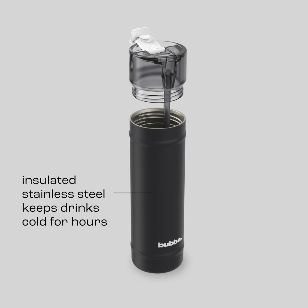 Bubba 24 oz Dualsip Water Bottle with Straw & 2-Way Lid | Leakproof Metal Tumbler | Insulated Stainless Steel | Reusable | Lightweight | Dishwasher Safe | Lead & BPA-Free | Office Siren 🍁 All In One Marketplace Canada