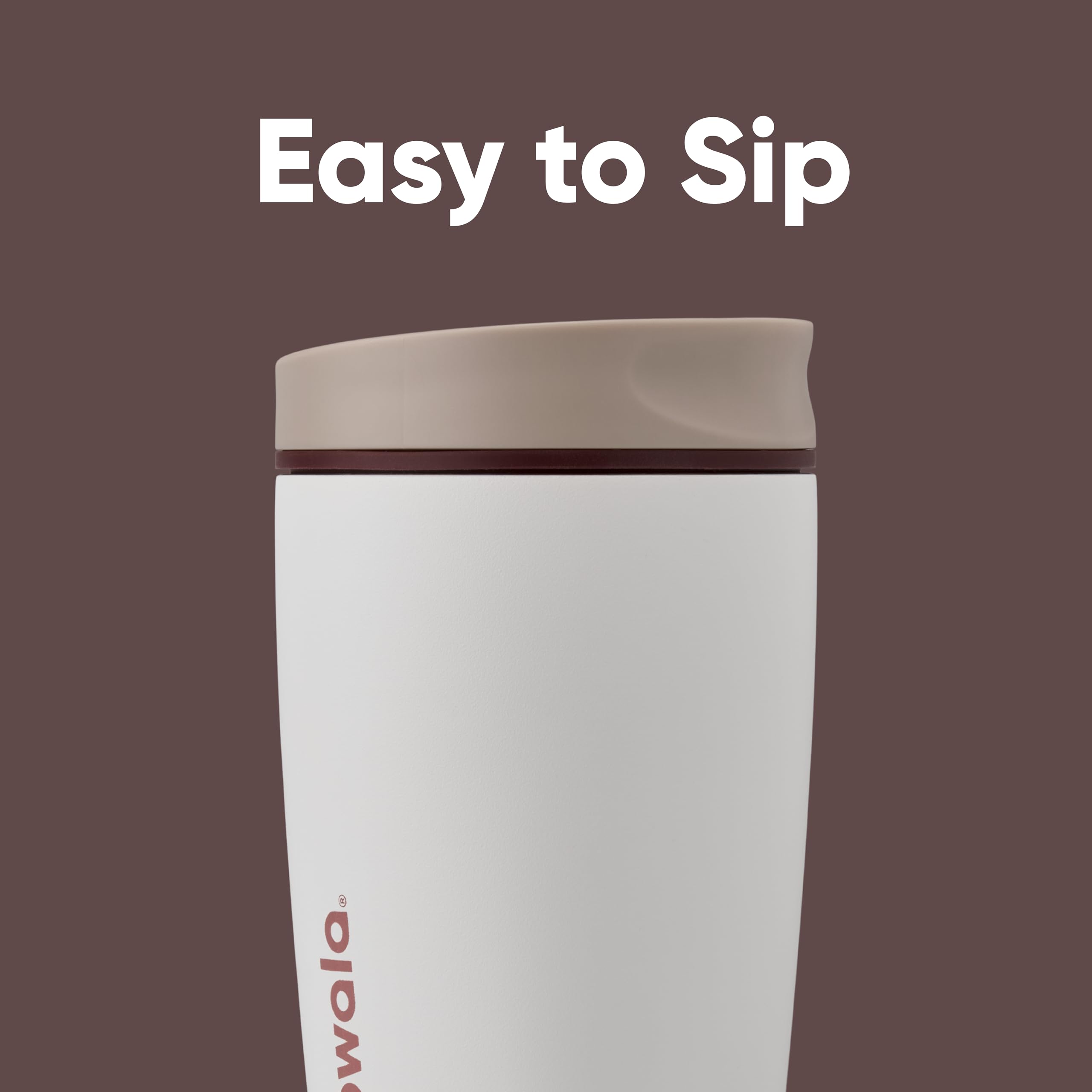 Owala SmoothSip Slider Insulated Stainless Steel Coffee Tumbler, Reusable Iced Coffee Cup, Hot Coffee Travel Mug, BPA Free 12 oz, Vanilla Bean 🍁 All In One Marketplace Canada