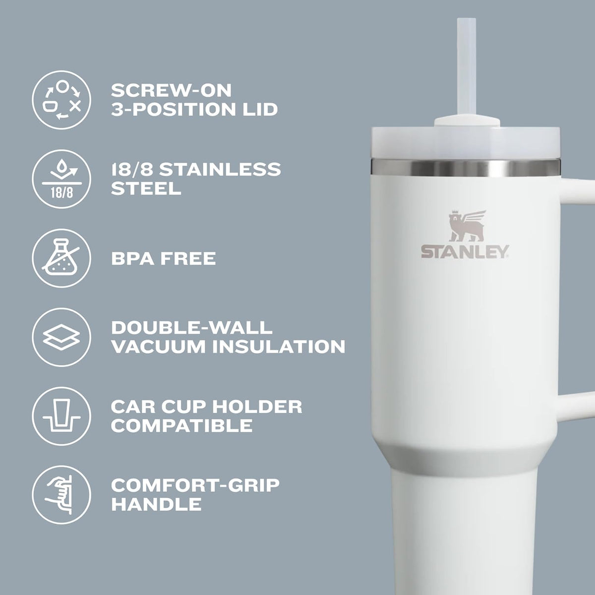 STANLEY Quencher H2.0 Tumbler with Handle and Straw 30 oz | Flowstate 3-Position Lid | Cup Holder Compatible for Travel | Insulated Stainless Steel Cup | BPA-Free | Cranberry 🍁 All In One Marketplace Canada