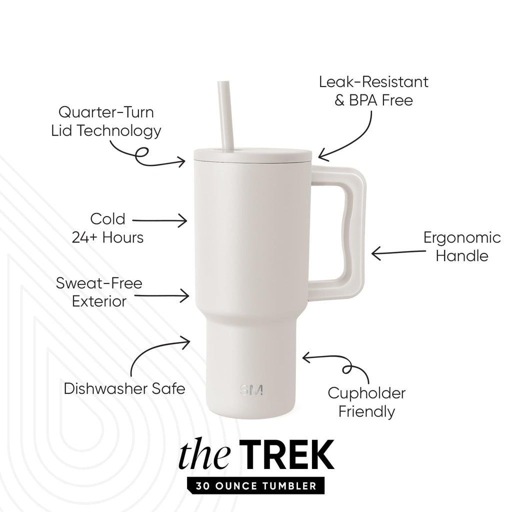 Simple Modern Tumbler with Handle and Straw | 30oz | Beige 🍁 All In One Marketplace Canada