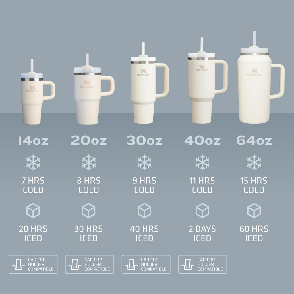 Stanley Quencher H2.0 Tumbler with Handle and Straw 40 oz | Flowstate 3-Position Lid | Cup Holder Compatible for Travel | Insulated Stainless Steel Cup | BPA-Free | Black 2.0 🍁 All In One Marketplace Canada