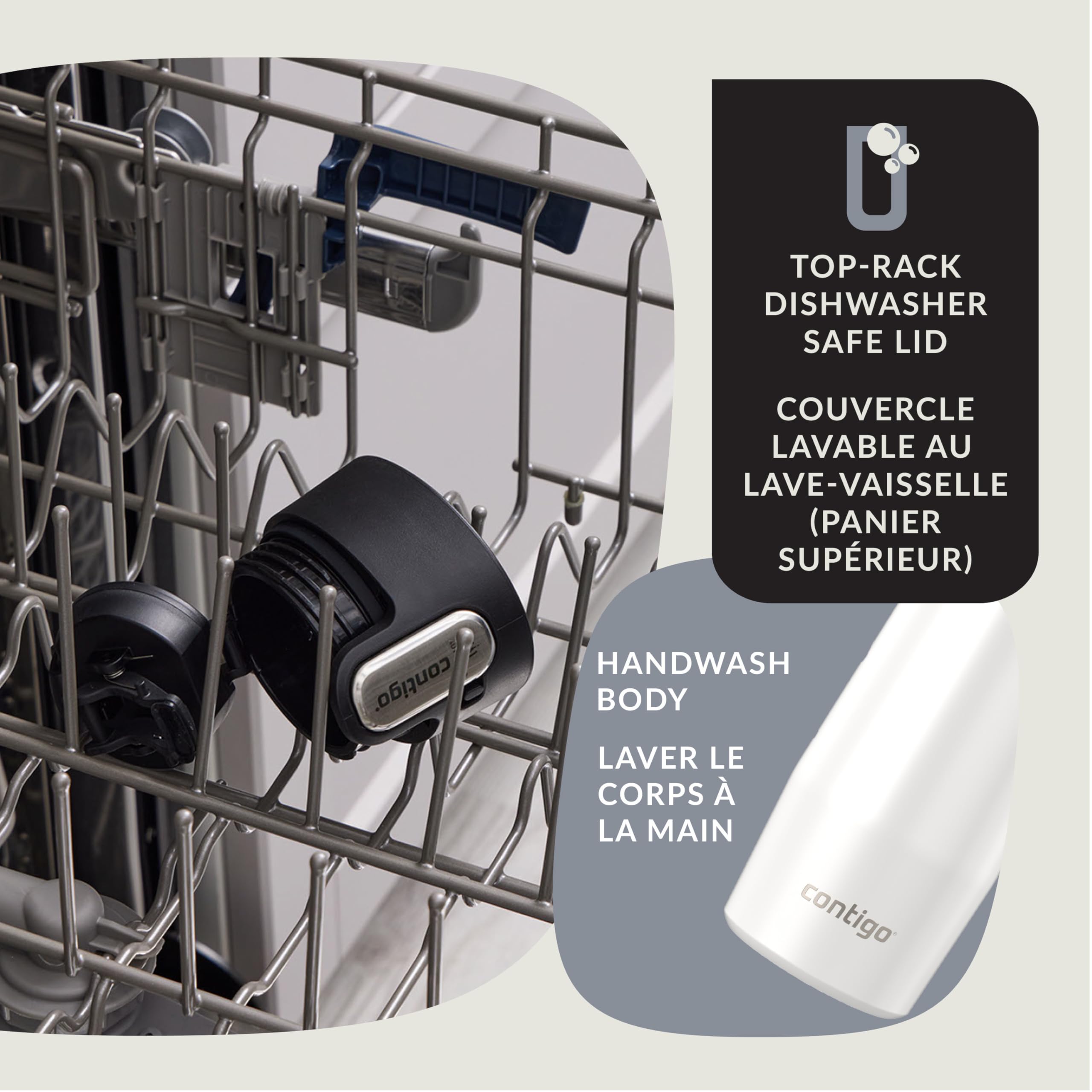 Contigo West Loop 3.0 Stainless Steel Travel Mug with Tea-Bag Hook & Spill-Proof Lid, Vacuum-Insulated Reusable Cup Coffee and Tea, 16 oz (473 mL), Salt - Keeps Drinks Hot up to 11 Hours 🍁 All In One Marketplace Canada