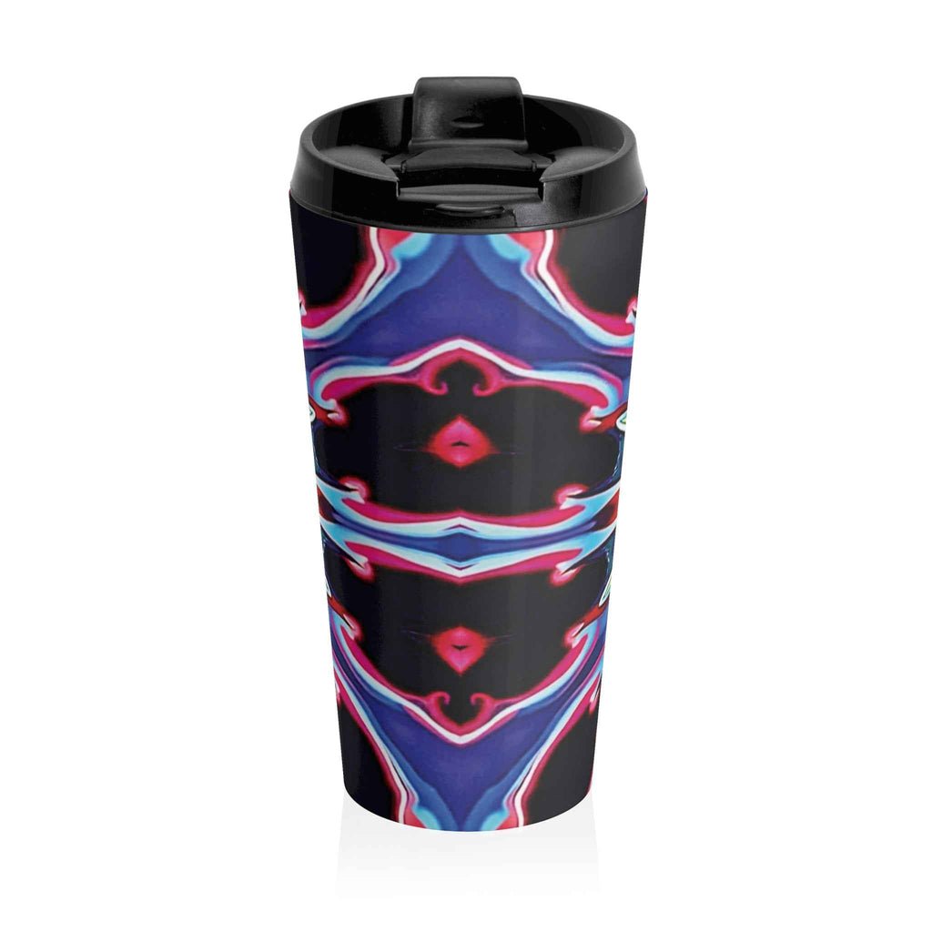 Kaleidoscope Mandala Stainless Steel Travel Mug — Colorful Psychedelic Tumbler