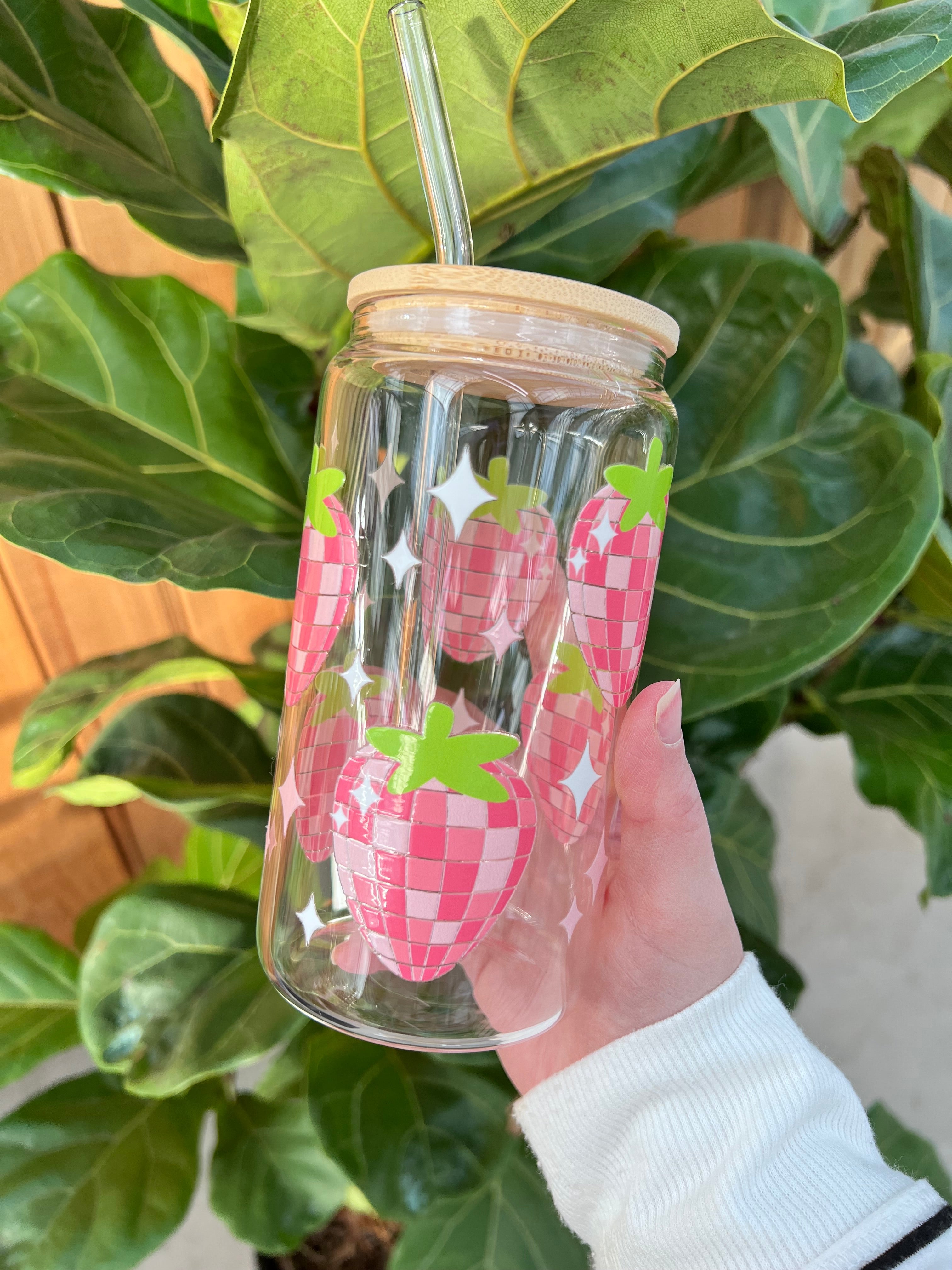 Disco strawberry glass cup