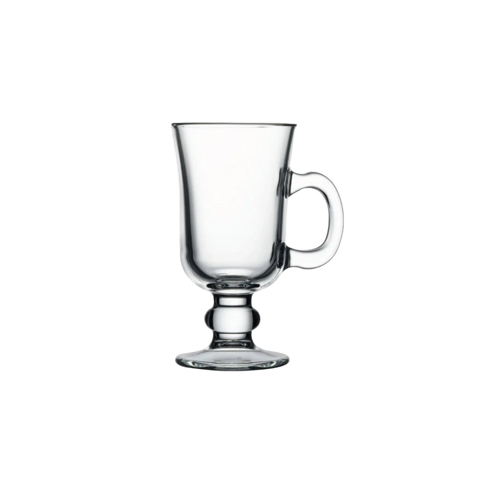 Irish Coffee Mugs Set of 2 – 8 Oz Heat Resistant Glass Coffee Cups with Handle (Elegant Latte & Cappuccino Glasses)