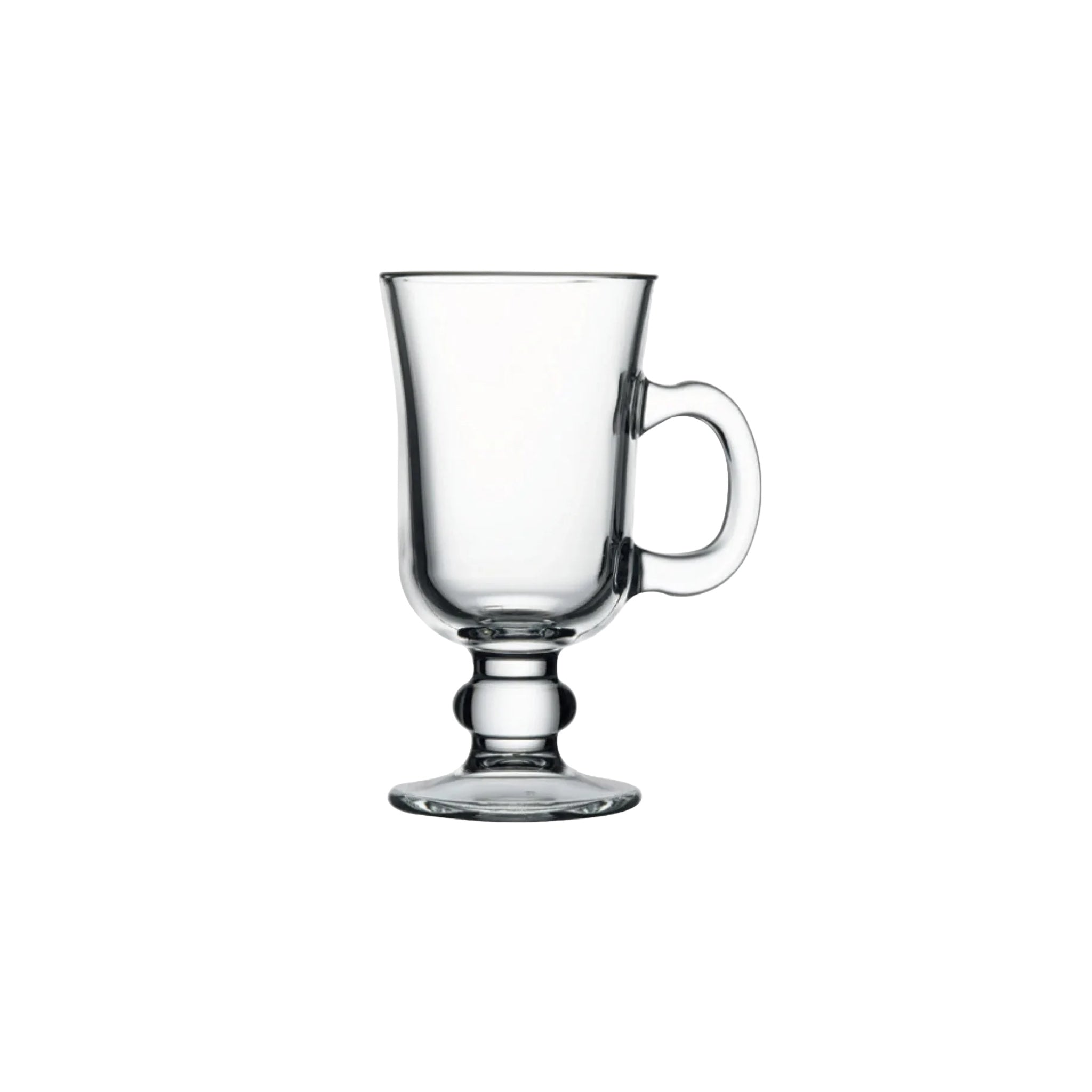 Irish Coffee Mugs Set of 2 – 8 Oz Heat Resistant Glass Coffee Cups with Handle (Elegant Latte & Cappuccino Glasses)