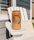 Custom Lake Scene Glass Can with Bamboo Lid | Lake Glass Can