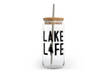 Lake Life Glass Can with Bamboo Lid