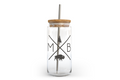 MB X Glass Can with Bamboo Lid | Manitoba Glass Can