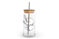 Sask Wheat Glass Can with Bamboo Lid