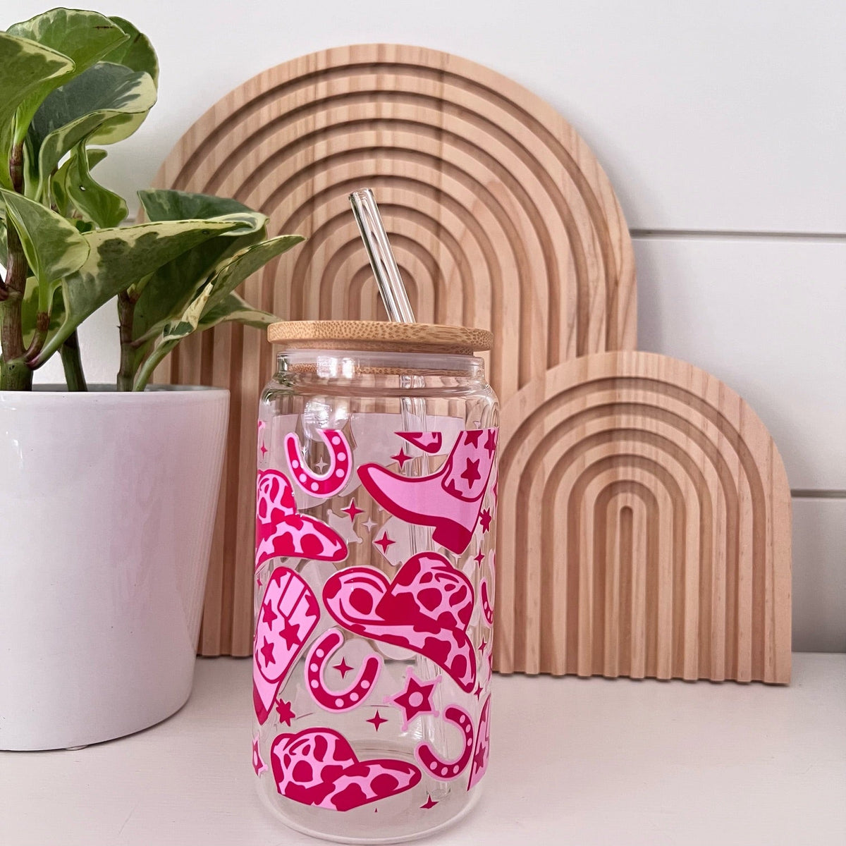 Disco cowgirl glass  cup