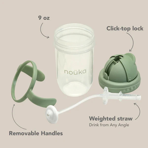 Non-Spill Weighted Straw Cup 9 oz | noüka | Deep Ocean