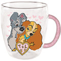 Lady & the Tramp 14oz Glass Mug with Glitter Handle