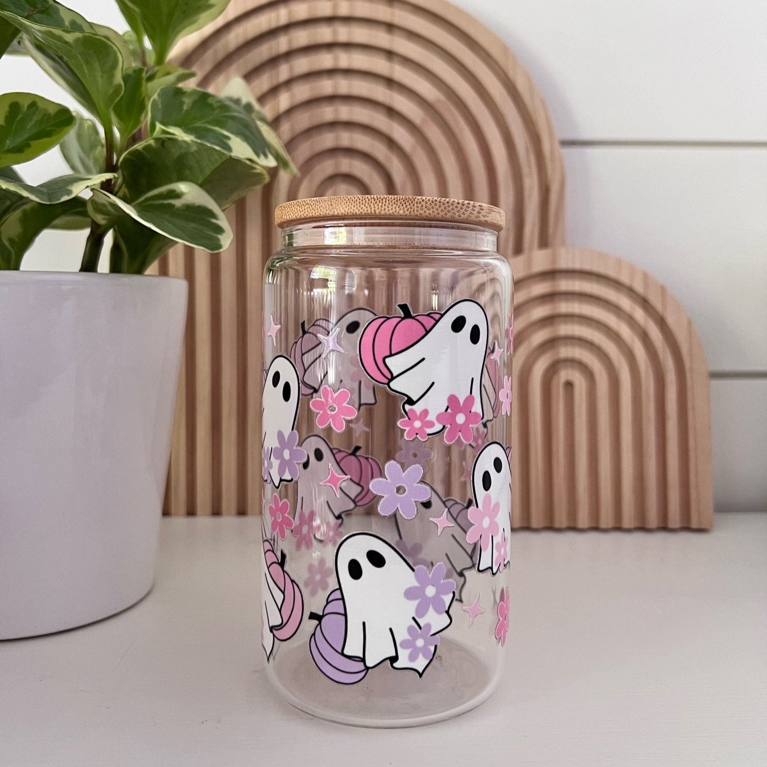 Pastel Ghost Glass Cup