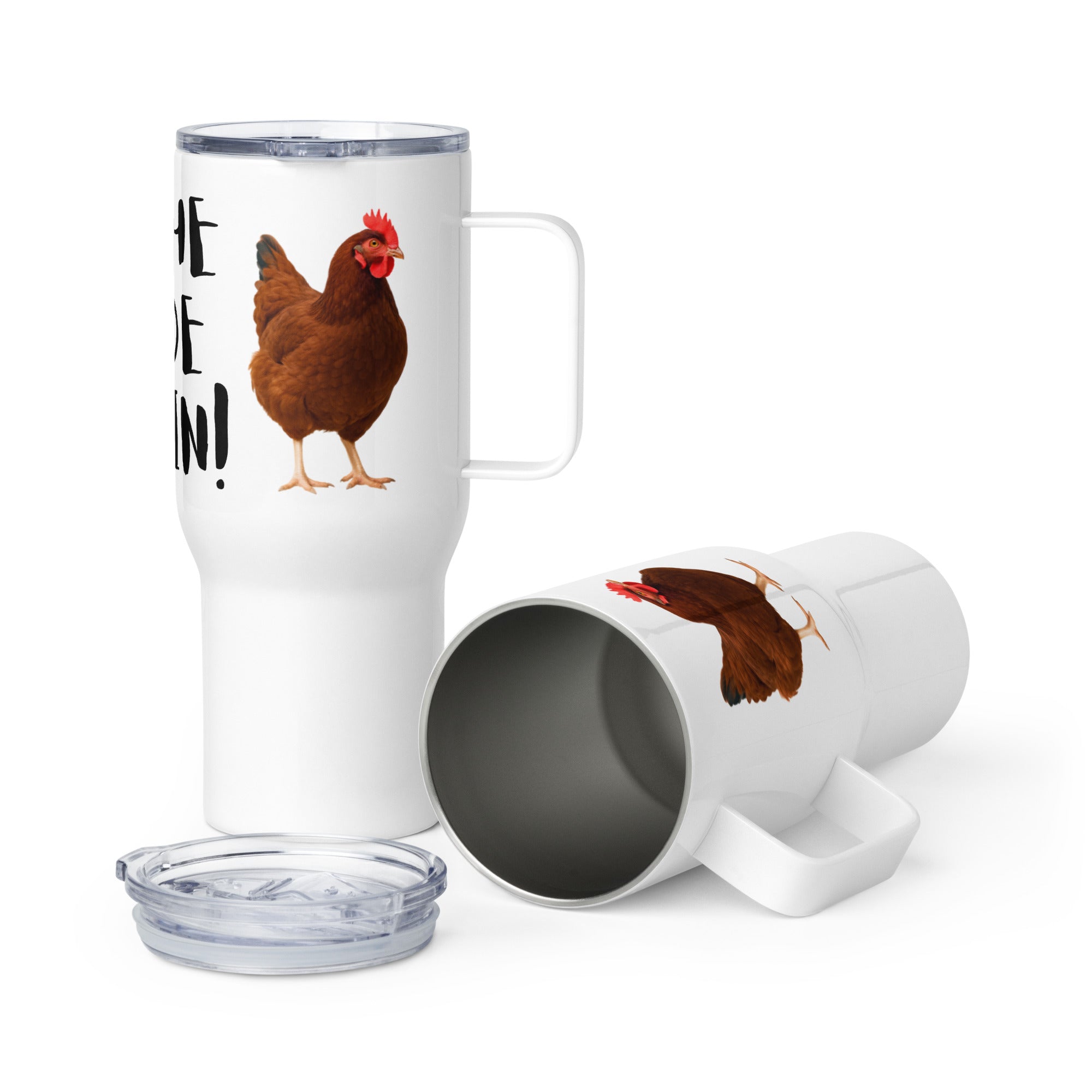 Rhode Island Red Travel mug with a handle