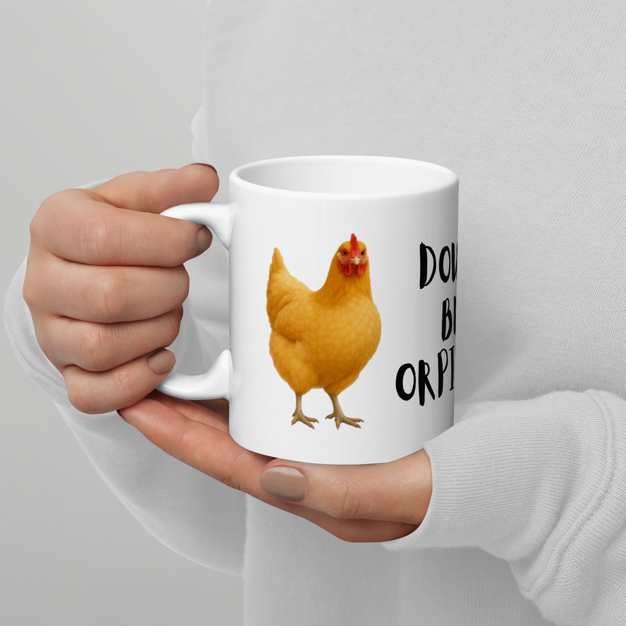 Orpington White glossy mug