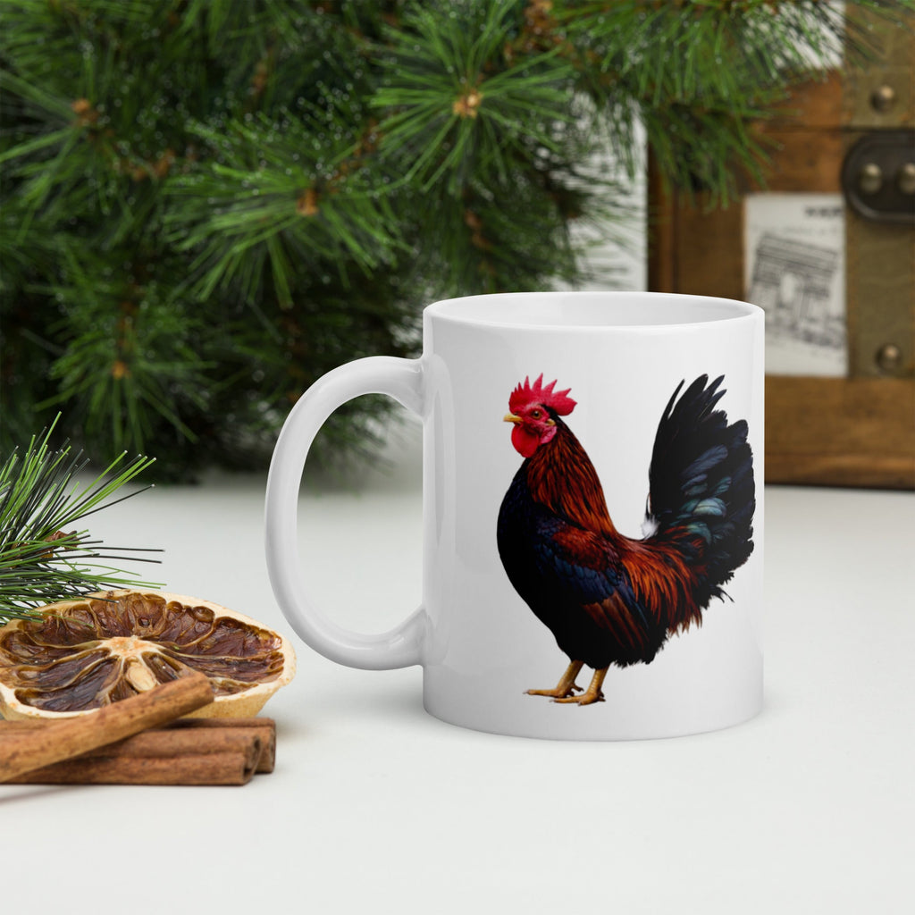 Serama White glossy mug