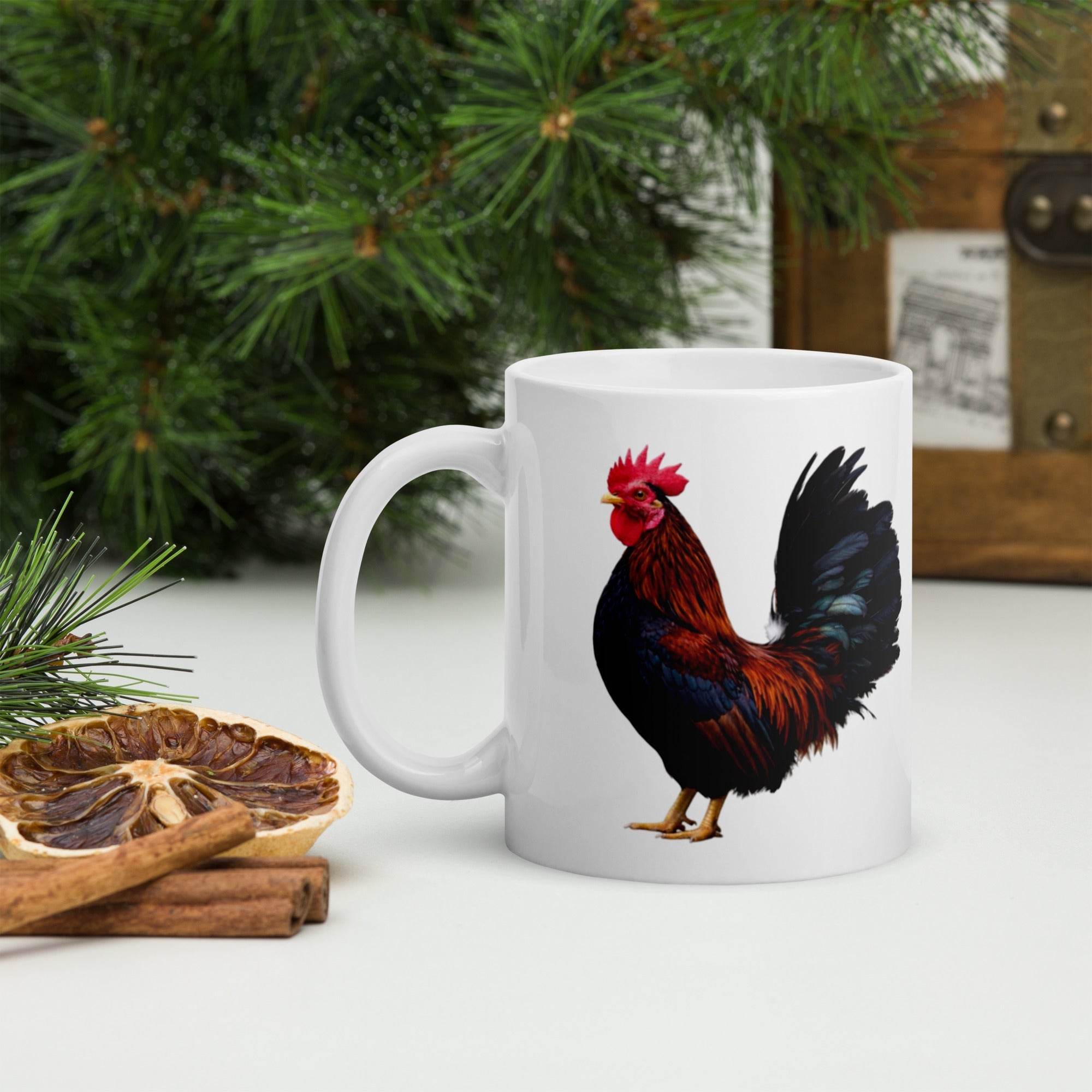 Serama White glossy mug
